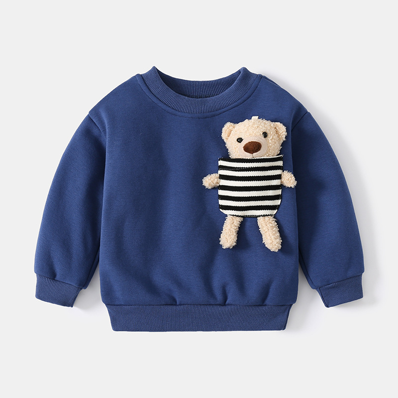 Cubic Bear Round Neck Long Sleeve Sweatshirt