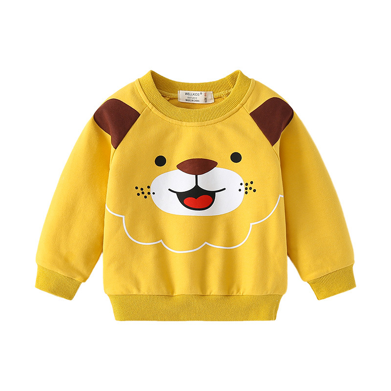 Animal Pattern Round Neck Pullover Long Sleeve Sweatshirt
