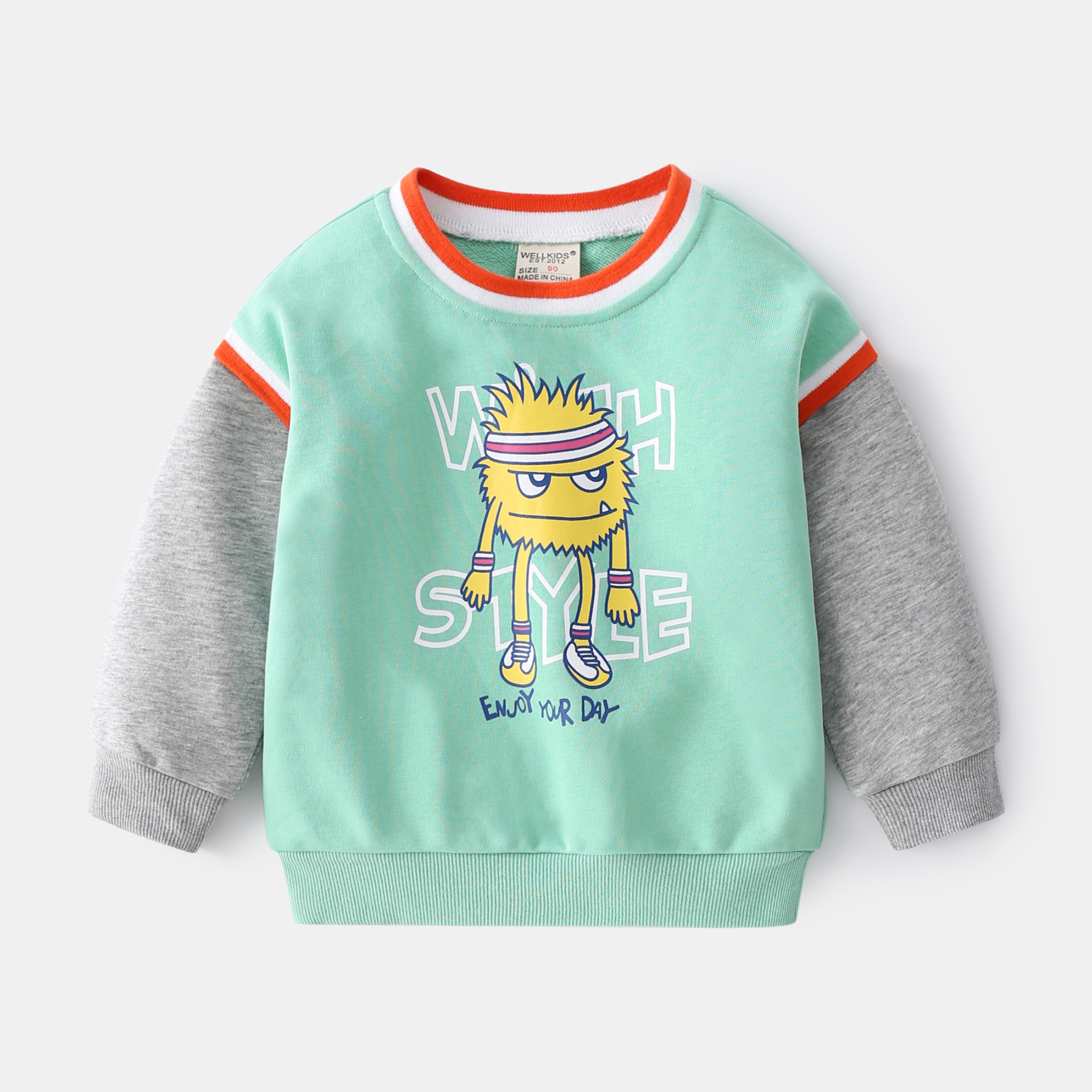 Cartoon Print Baseball Jersey Sweatshirt