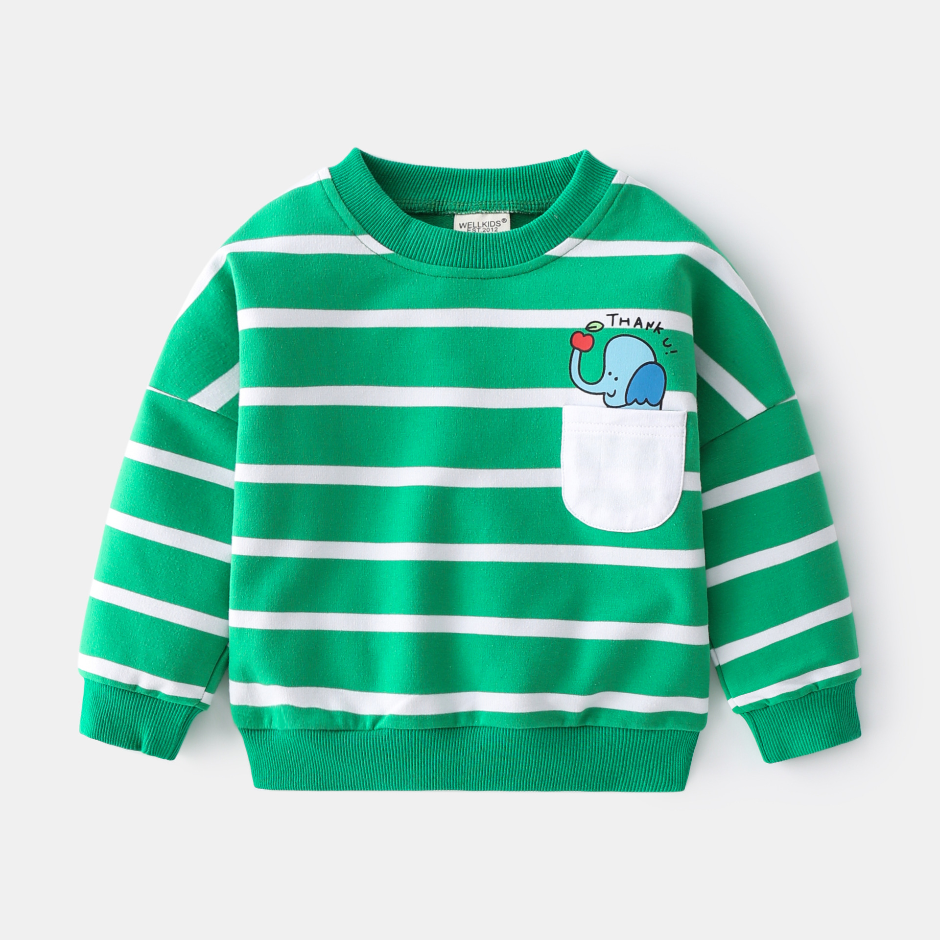 Boys' Cotton Terry Striped Sweatshirt