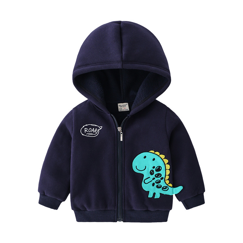 Boys' Dinosaur Patch Hooded Jacket