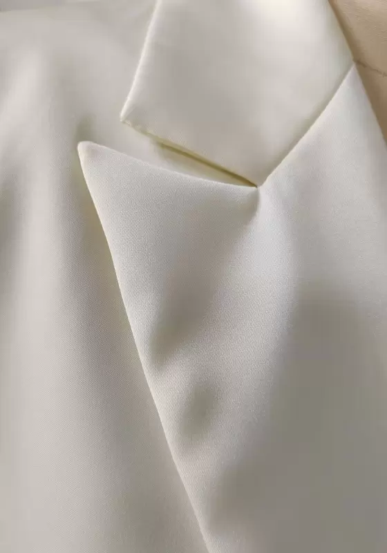 Women's White Cut-Out Sleeve Blazer - Single-Breasted Blazer Jacket with Tassel Chain Trim Elegant Party Workwear
