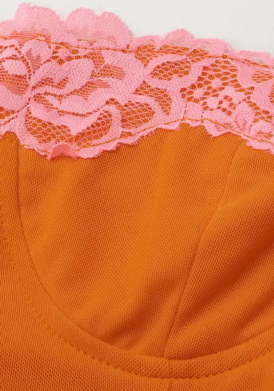 Lace Trim Cami Midi Dress