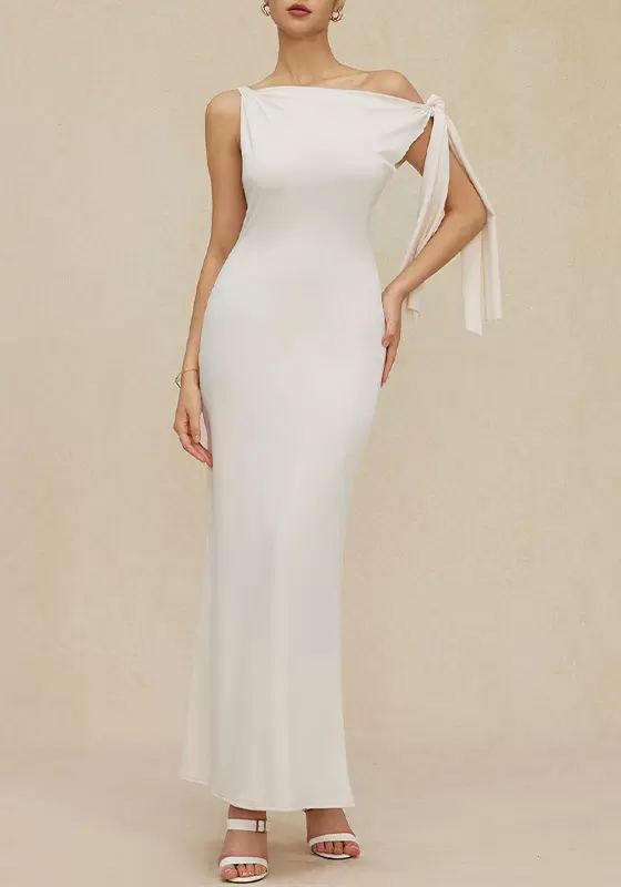 Asymmetrical Twist Knot Mermaid Maxi Dress
