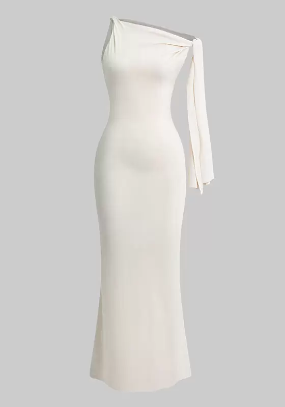 Asymmetrical Twist Knot Mermaid Maxi Dress