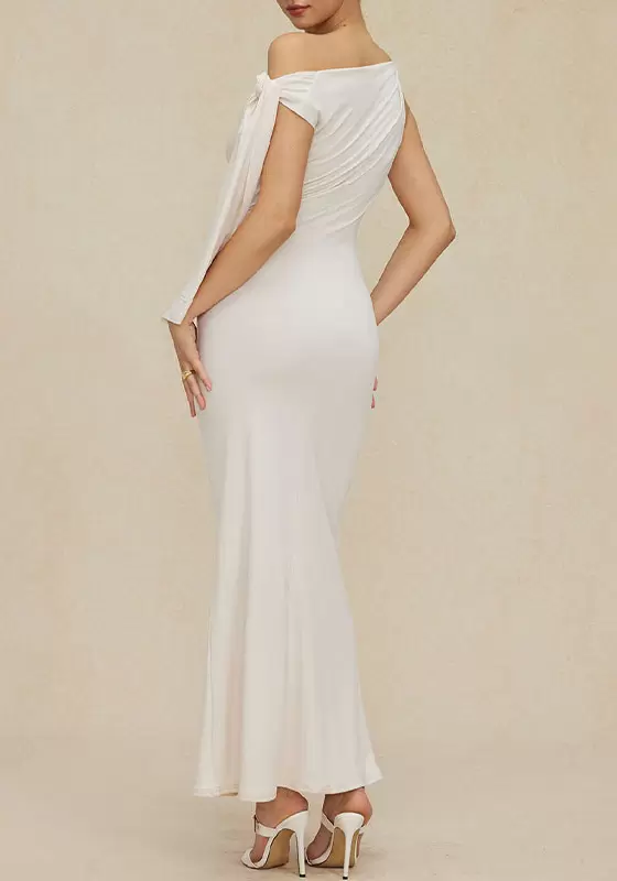 Asymmetrical Twist Knot Mermaid Maxi Dress