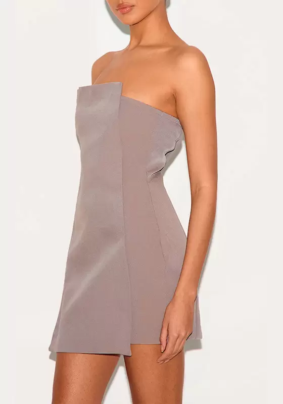 Strapless Panel Detail Mini Dress