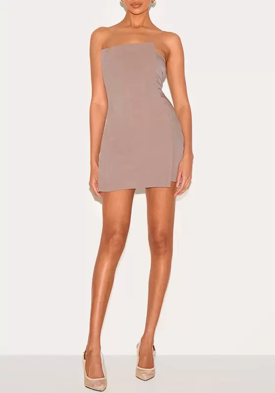 Strapless Panel Detail Mini Dress