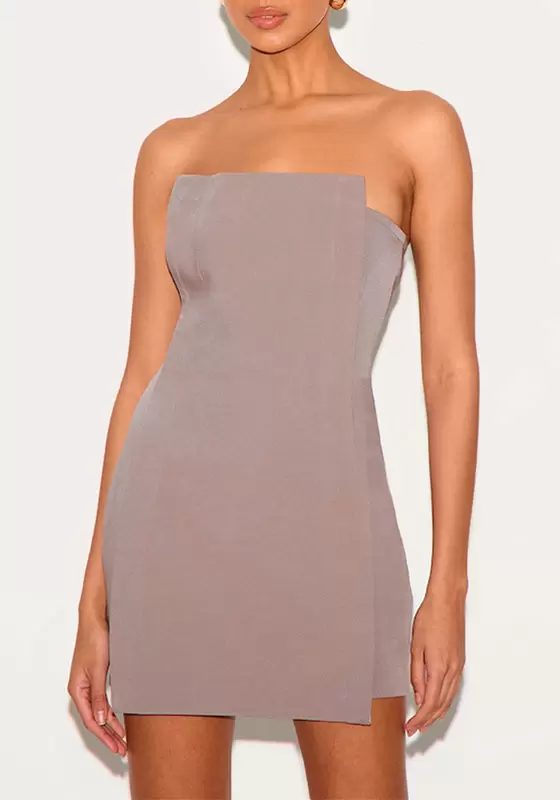 Strapless Panel Detail Mini Dress