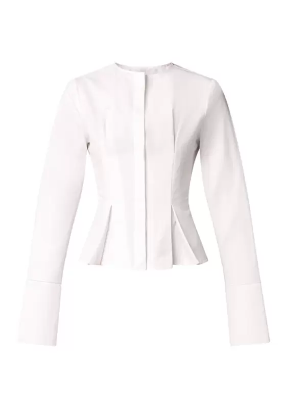 Cotton Pleat Detail Long Sleeve Shirt