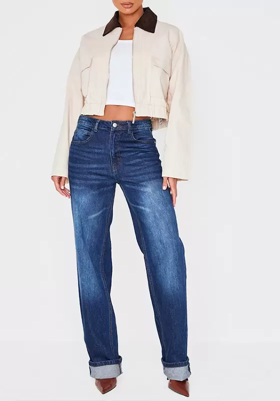 Contrast Collar Twill Jacket