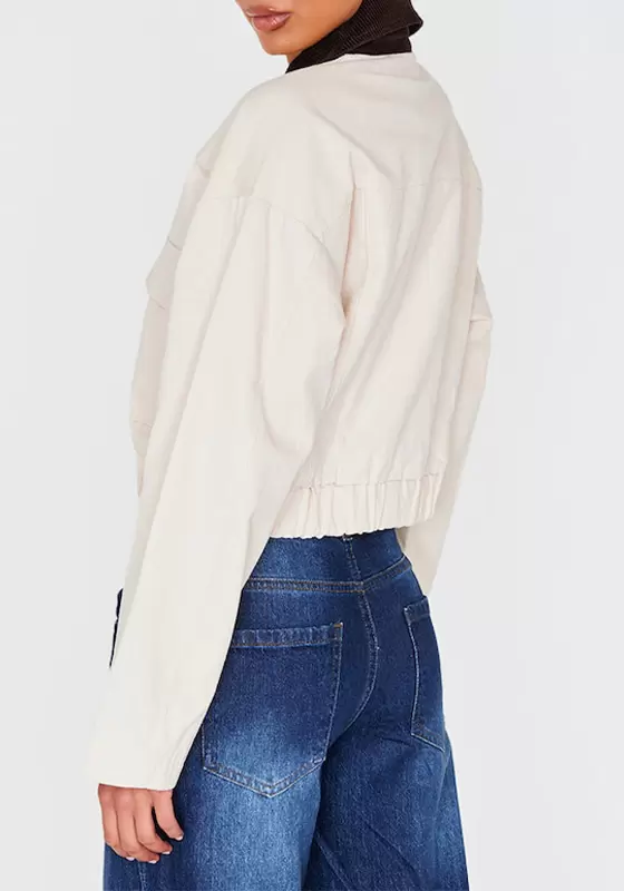 Contrast Collar Twill Jacket