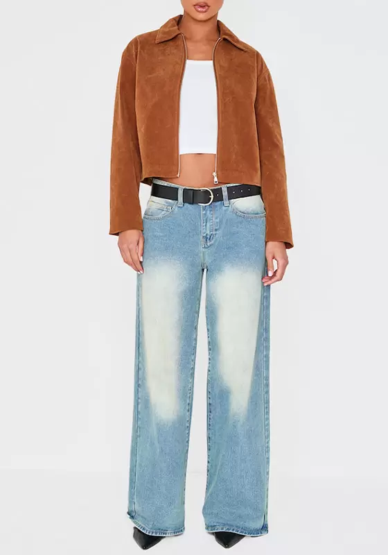 Zip Up Faux Suede Jacket
