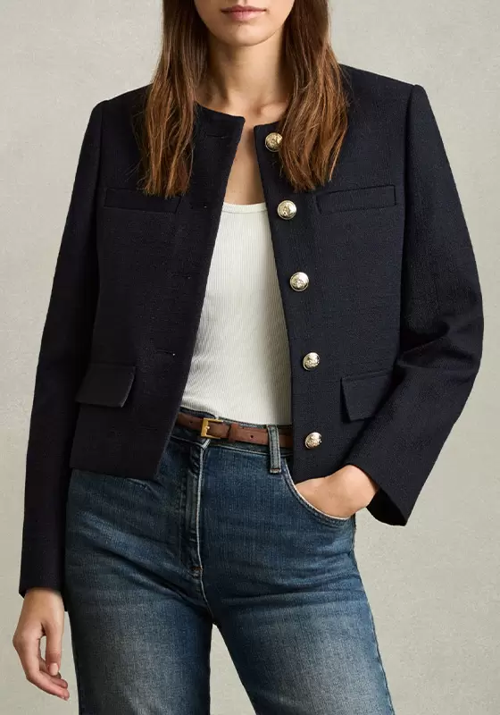 Cropped Wool Single Breasted Suit