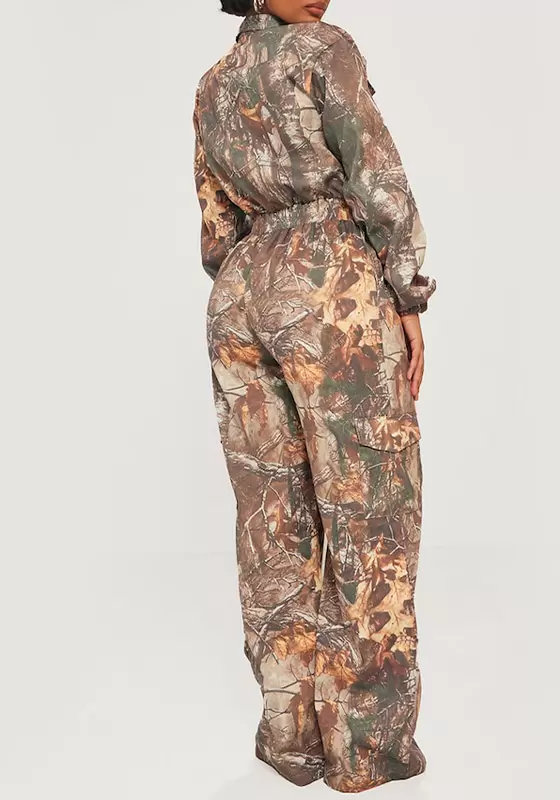 Camo Printed Elasticated Waist Jumpsuit
