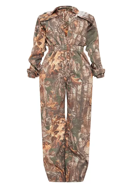 Camo Printed Elasticated Waist Jumpsuit