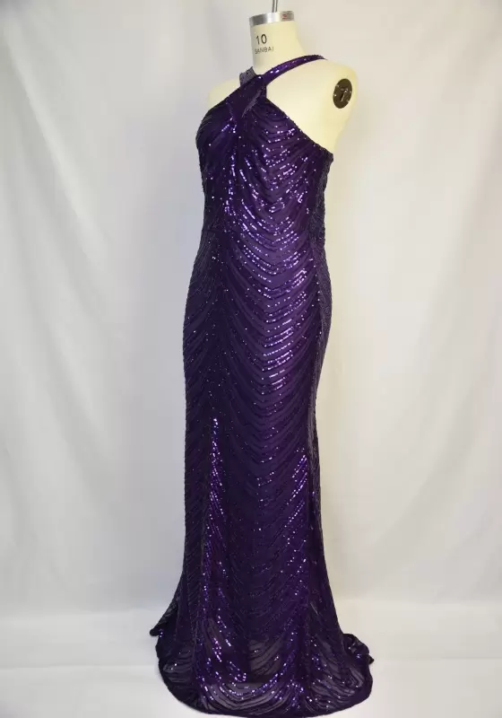 Halter Sequin Mermaid Maxi Dress