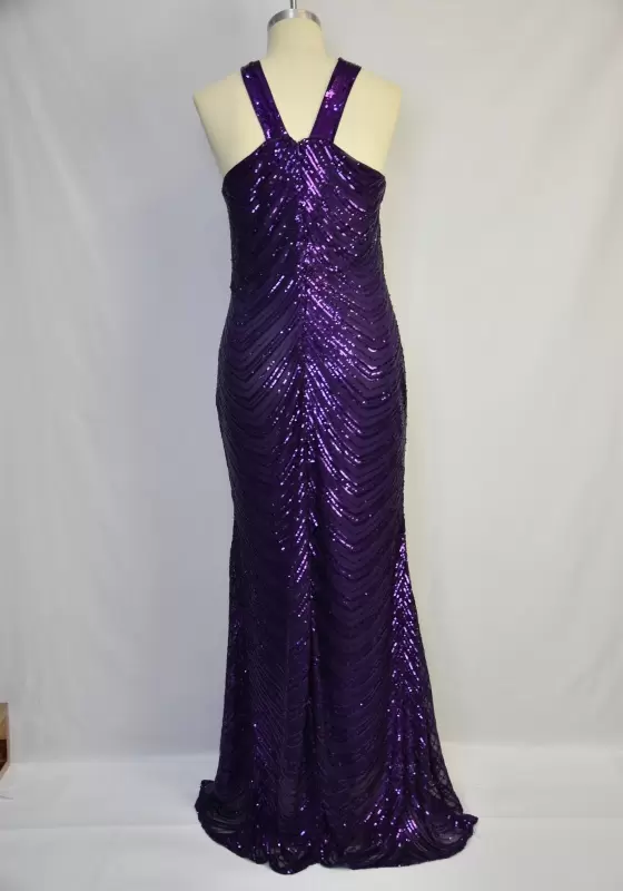 Halter Sequin Mermaid Maxi Dress
