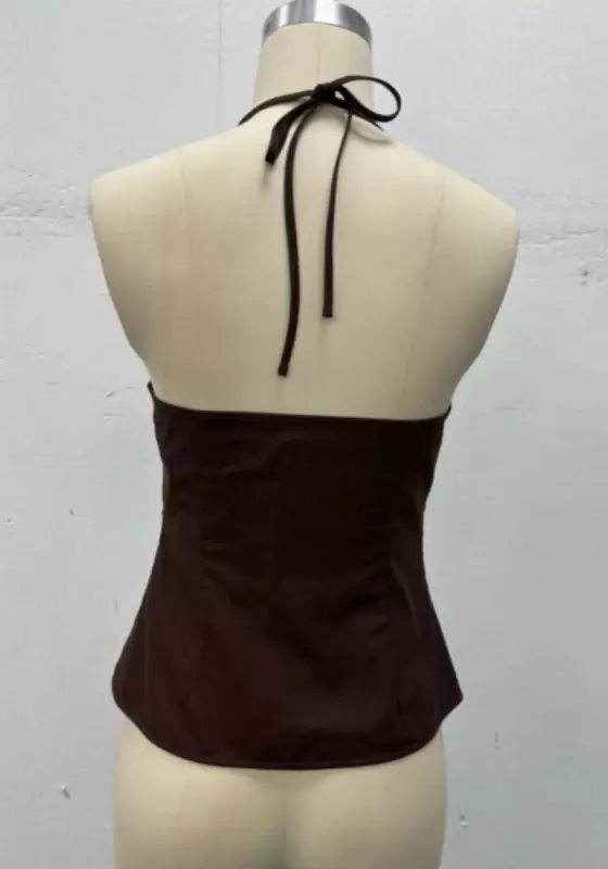 Button Detail Halter Top