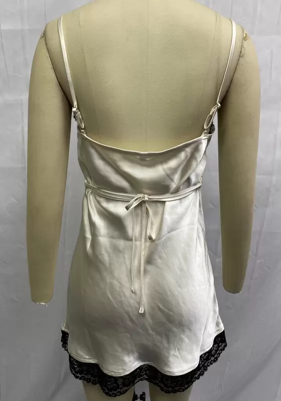 Lace Trim Satin Slip Sleepwear