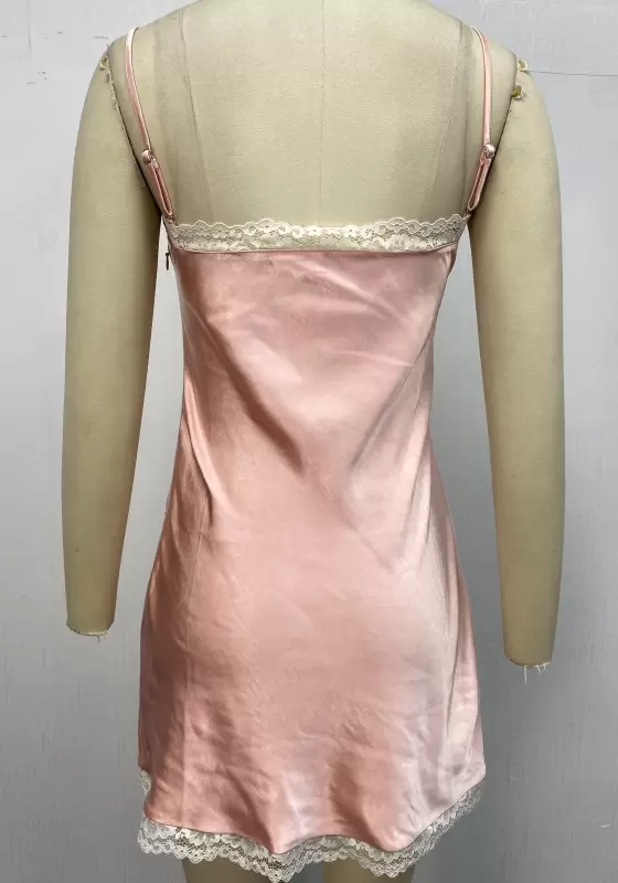 Satin Lace Ruched Nightdress
