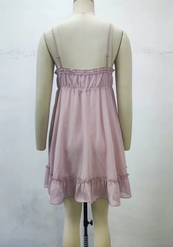 V Neck Ruffle Trim Nightdress