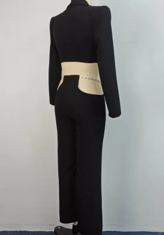 Chain Detail Blazer And Pants Set