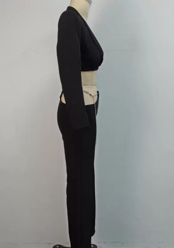 Chain Detail Blazer And Pants Set