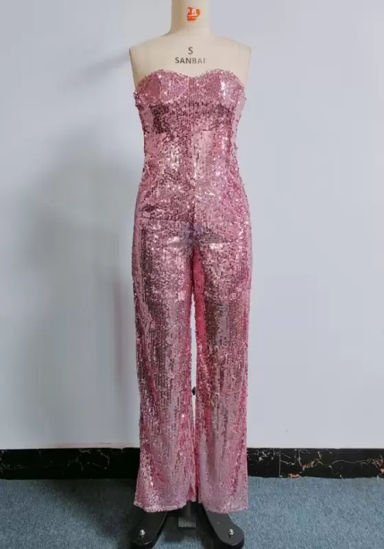 Sequin Strapless Jumpsuit