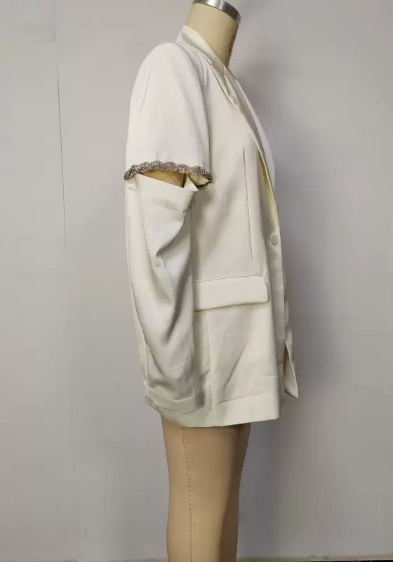 Chain Embellished Cutout Blazer