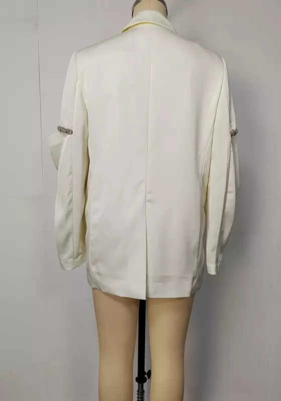 Chain Embellished Cutout Blazer