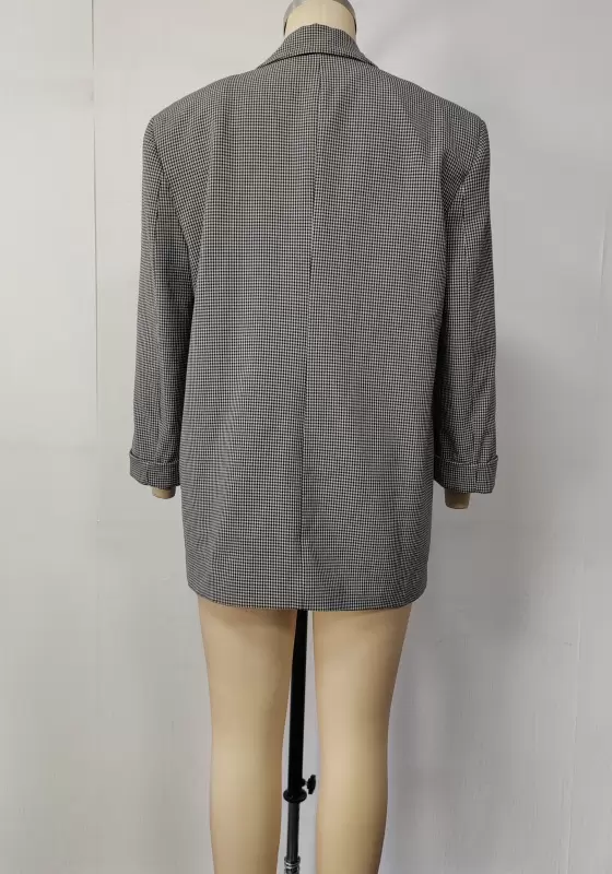Classic Double Breasted Check Blazer