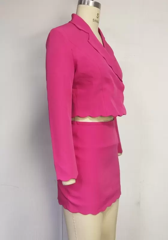Scallop Trimmed Blazer Set