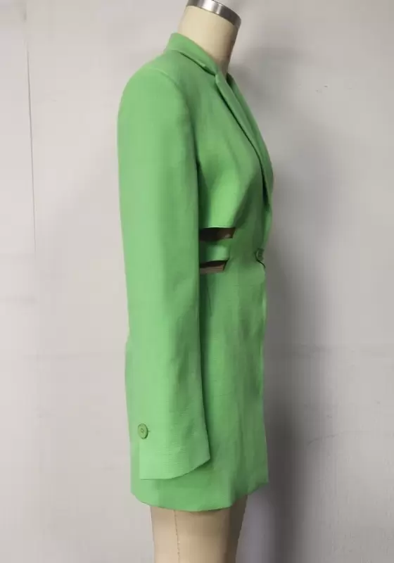 Waist Cutout Button Blazer