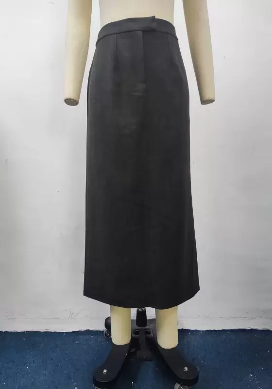 High Waist Pleated Midi Skirt