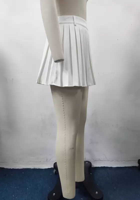 Solid  Pleated Mini Skirt