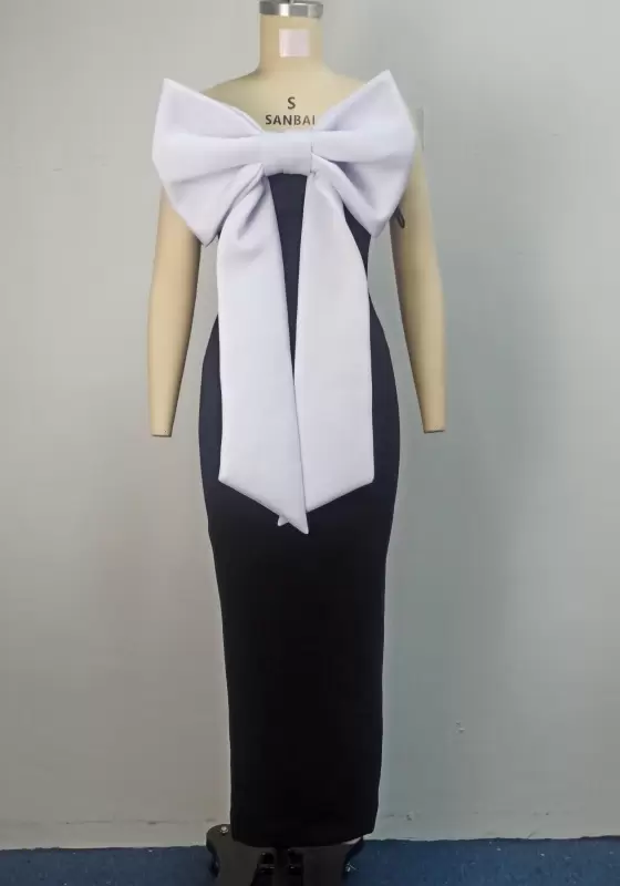 Bow Detail Bodycon Maxi Dress