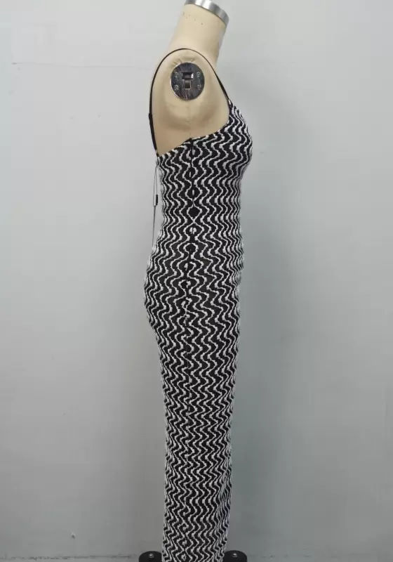 Wave Cami Mesh Midi Dress