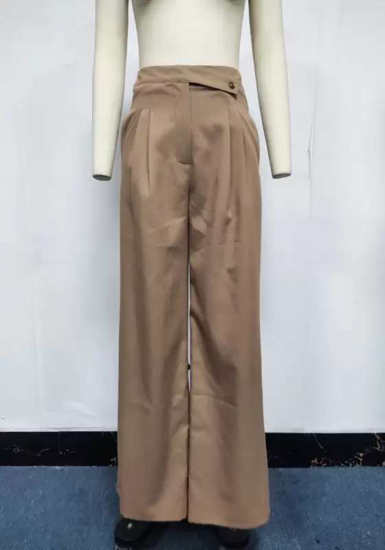 High-Waisted Pleated Wide-Leg Pants