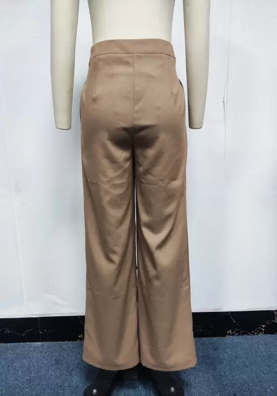 High-Waisted Pleated Wide-Leg Pants