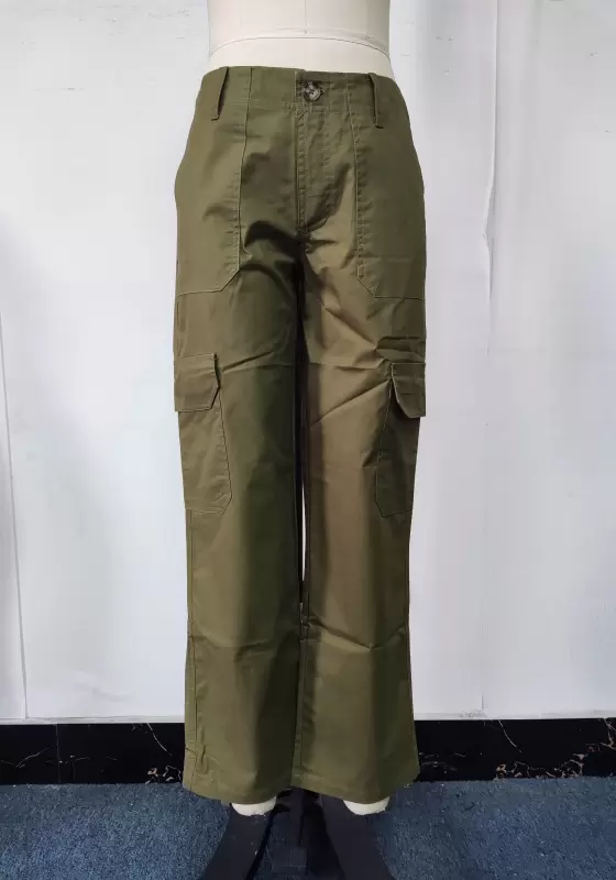 Khaki Utility Pants with Multi Pocket System