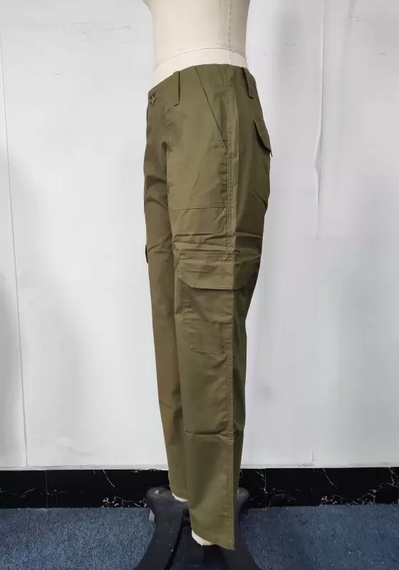 Khaki Utility Pants with Multi Pocket System