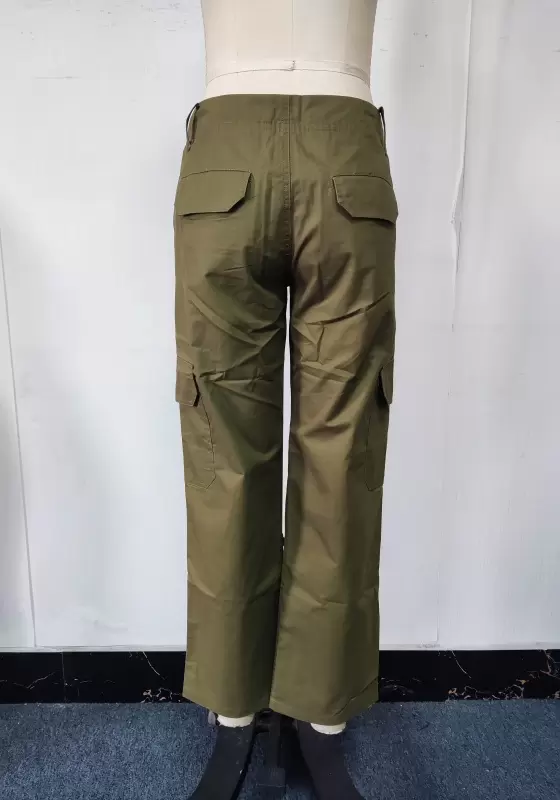 Khaki Utility Pants with Multi Pocket System
