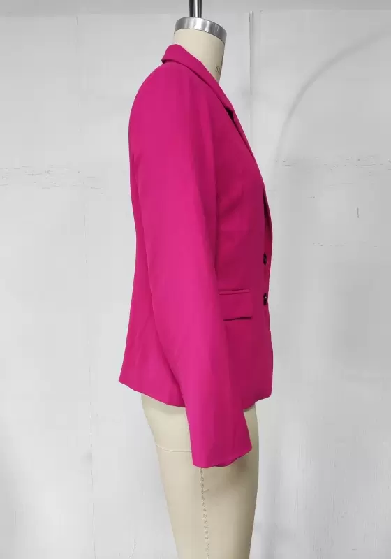 Fuchsia Single-Breasted Women's Blazer