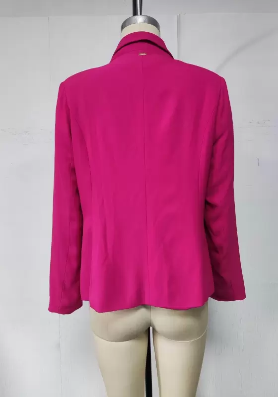 Fuchsia Single-Breasted Women's Blazer