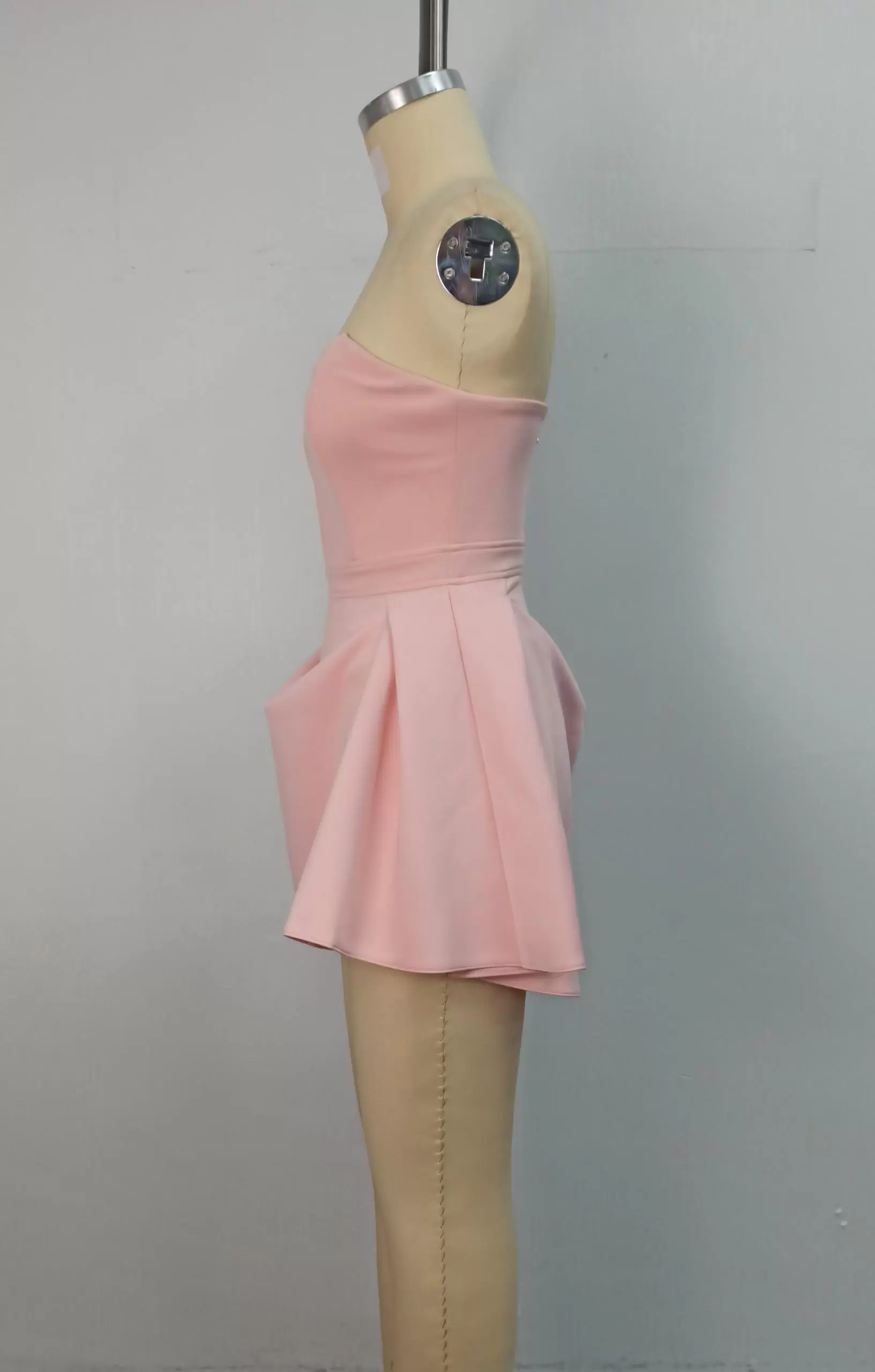 Pleated Strapless A-Line Dress