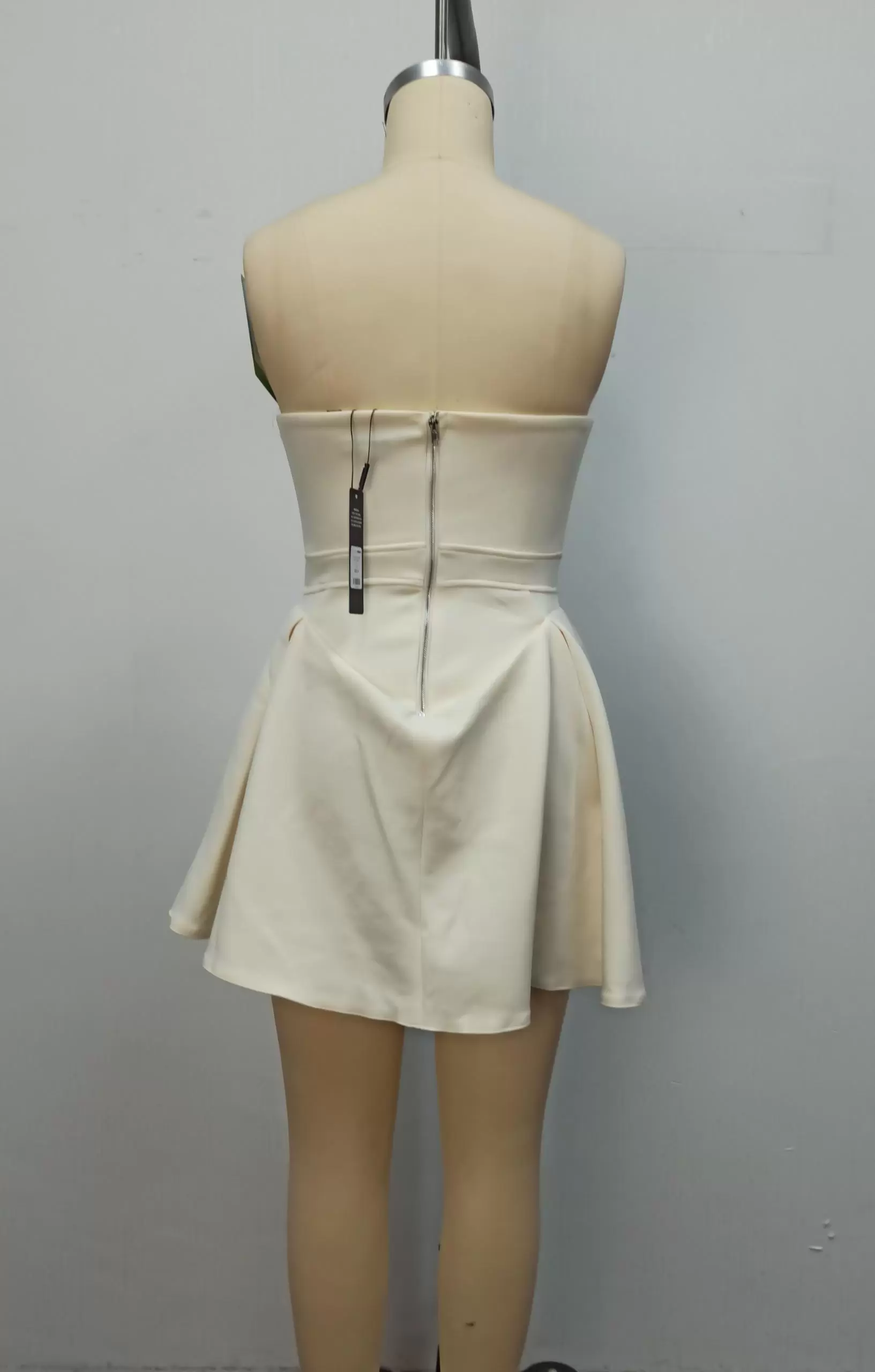 Pleated Strapless A-Line Dress