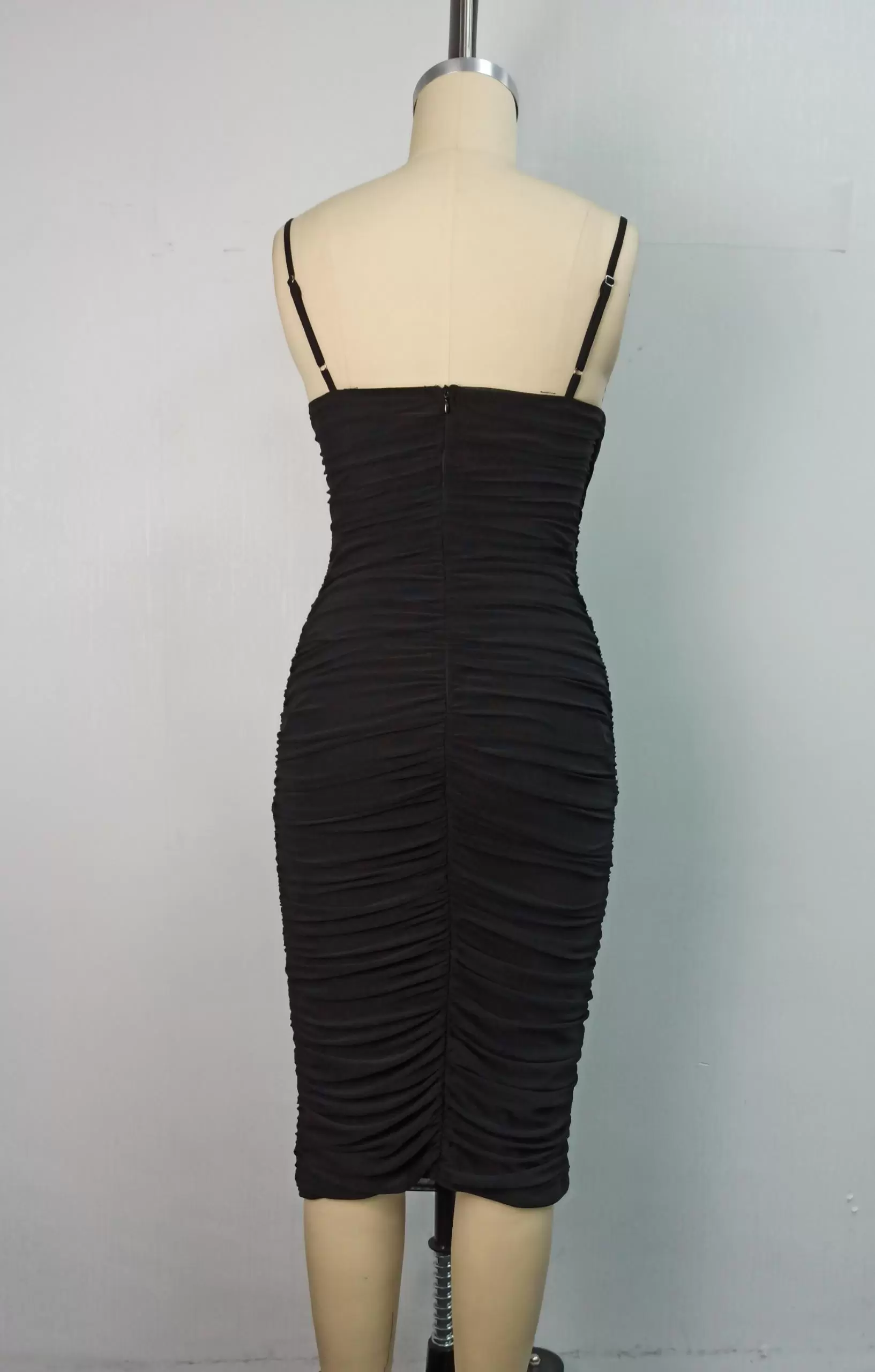 Midnight Shimmer Cutout Ruched Dress