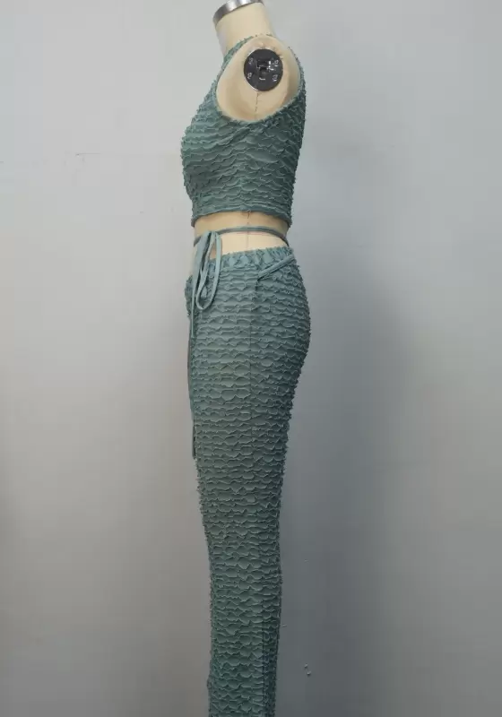 Halter Ruffle Pants Set