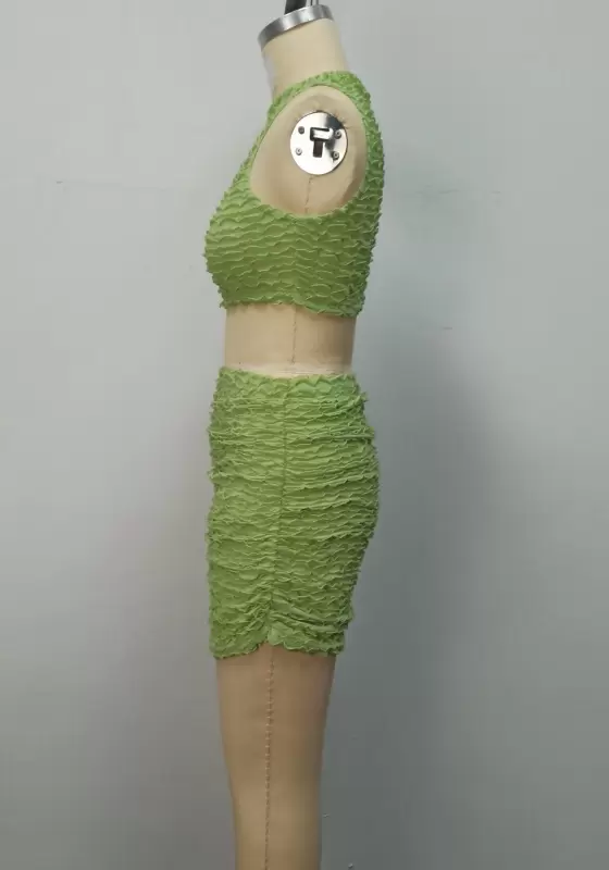 Cutout Sleeveless Mini Skirt Set